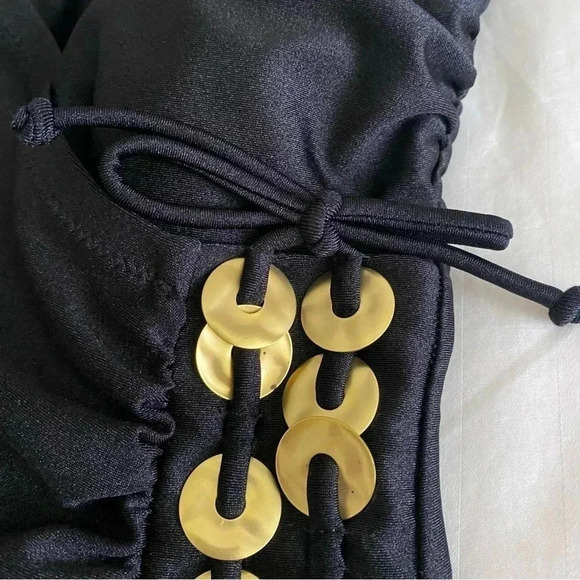 Gottex Golden Touch Surplice Tank Swimsuit Black Size 10 - Picture 13 of 14